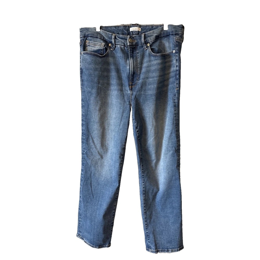 Good American Always Fits Good Legs Straight Jeans Blue Indigo 14-18 GLAF478T